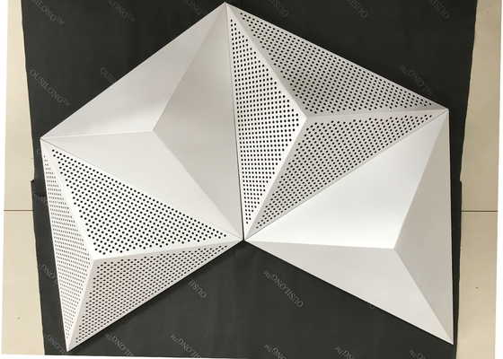 Pulverisieren Sie Mantel-Pearl White-Handelsdecken-Fliesen, Klipp-sich hin- und herbewegende Decken-Fliesen des Dreieck-3D